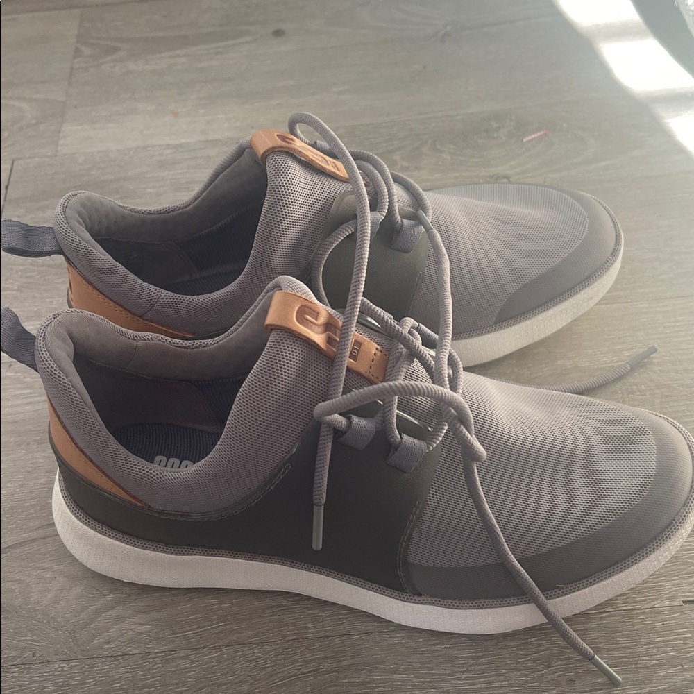 Clark’s Gray Sneakers with Brown Accents